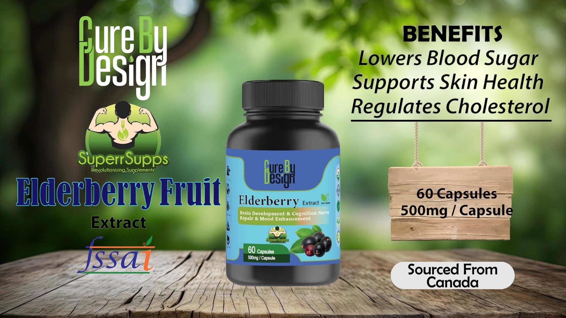 Cure By Design - Superrsupps Elderberry Capsules - CBD Store India