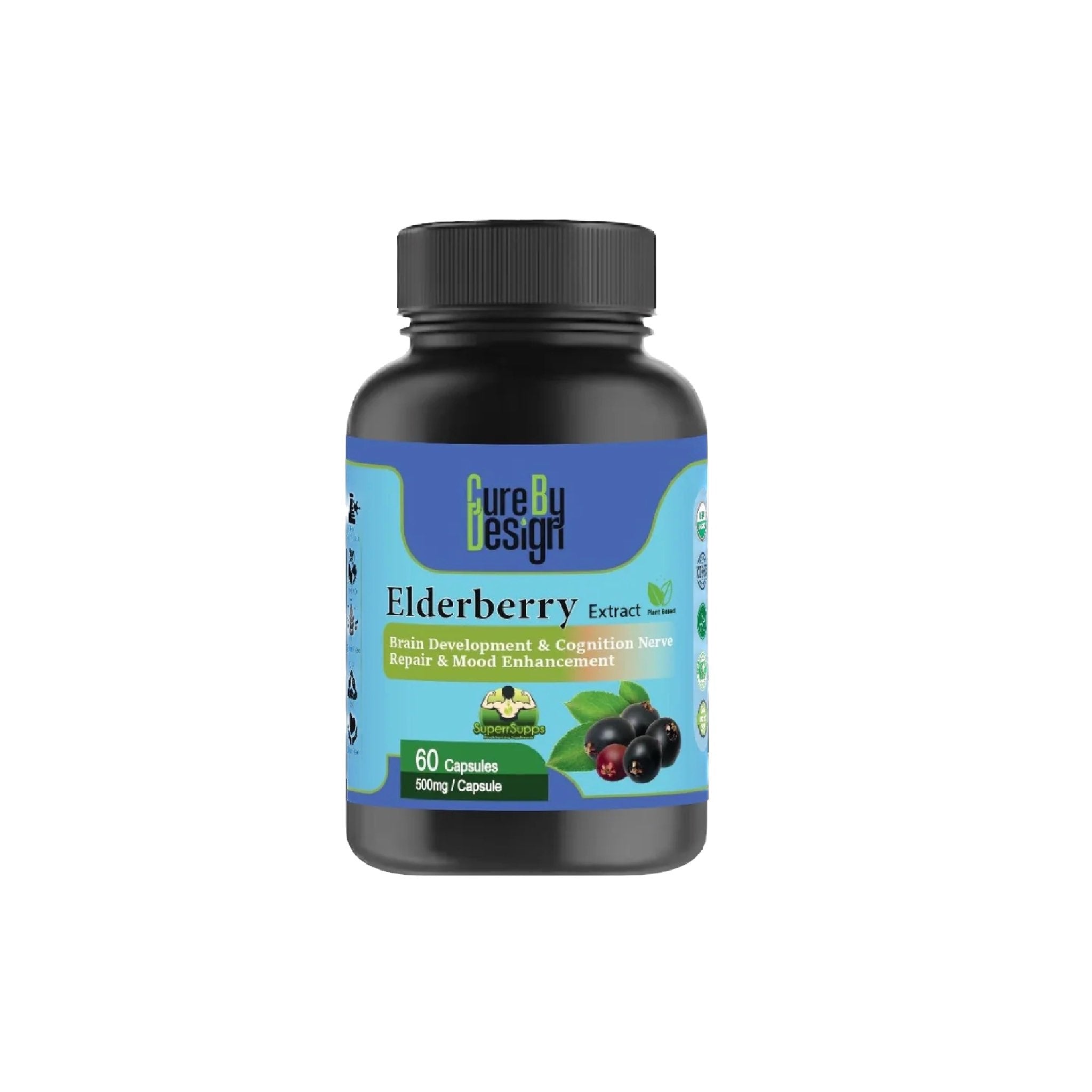 Cure By Design - Superrsupps Elderberry Capsules - CBD Store India