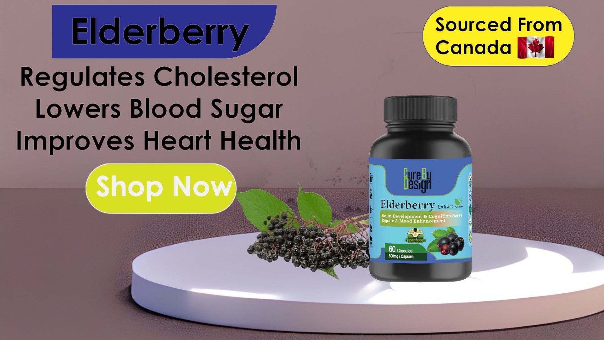 Cure By Design - Superrsupps Elderberry Capsules - CBD Store India