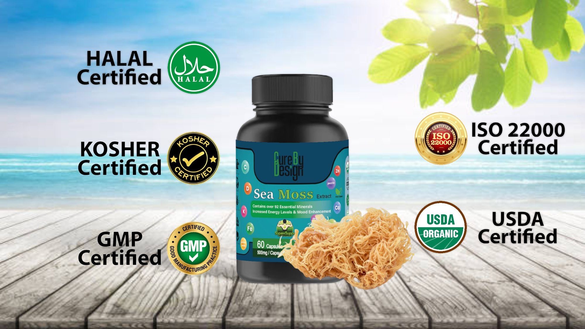 Cure By Design - Superrsupps Irish Sea Moss Capsules - CBD Store India