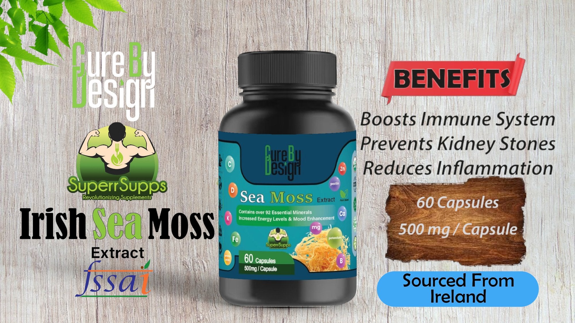 Cure By Design - Superrsupps Irish Sea Moss Capsules - CBD Store India