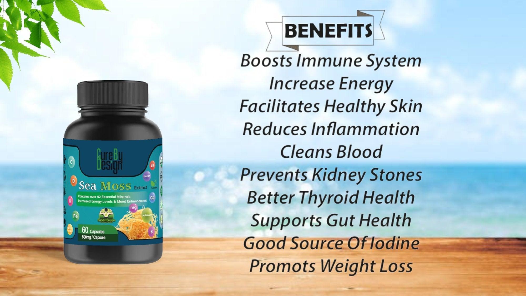 Cure By Design - Superrsupps Irish Sea Moss Capsules.