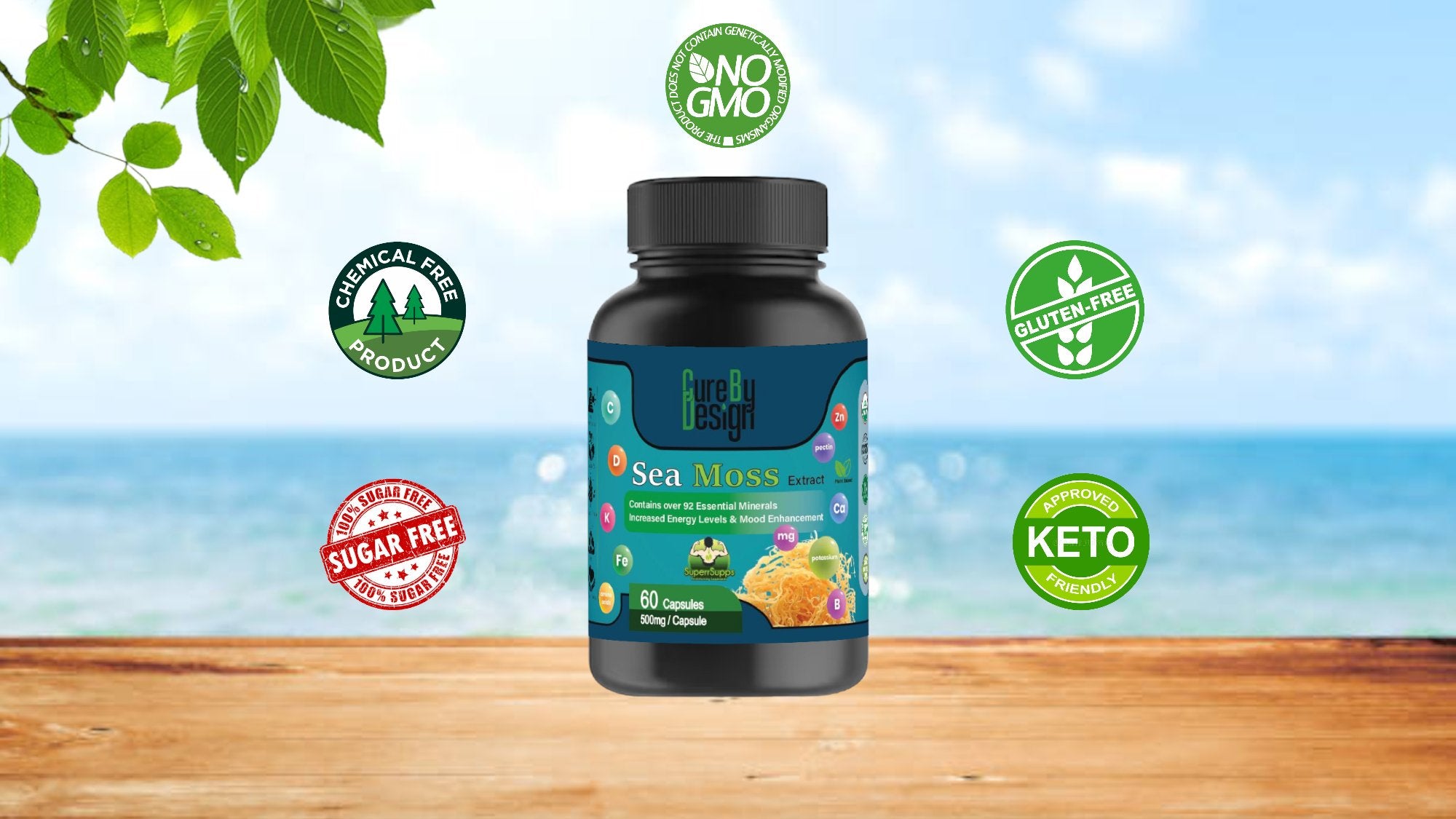 Cure By Design - Superrsupps Irish Sea Moss Capsules - CBD Store India