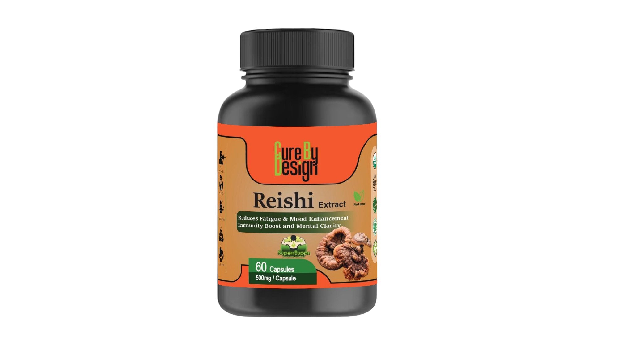 Cure By Design - Superrsupps Reishi Mushroom Capsules - CBD Store India