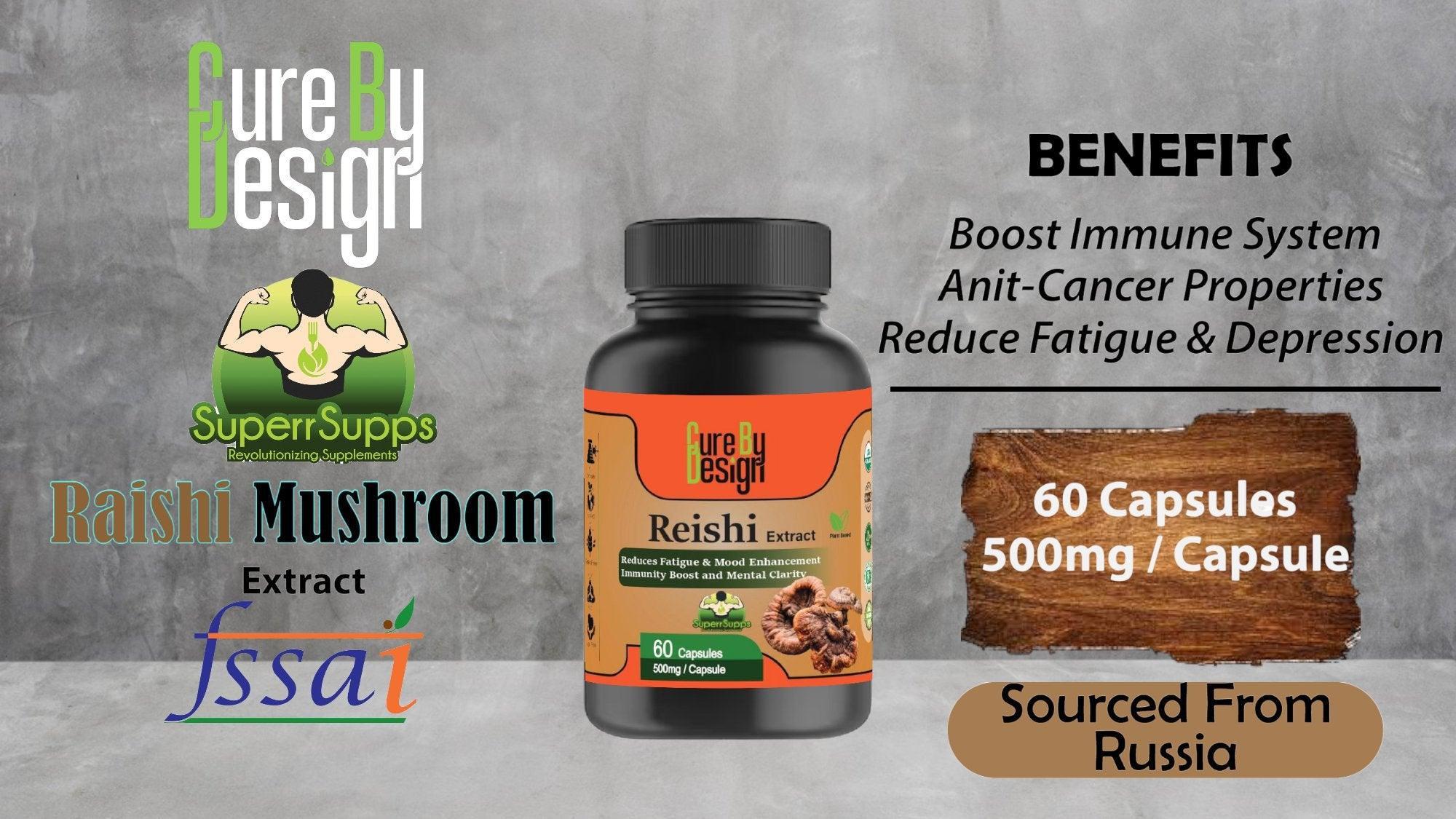 Cure By Design - Superrsupps Reishi Mushroom Capsules.