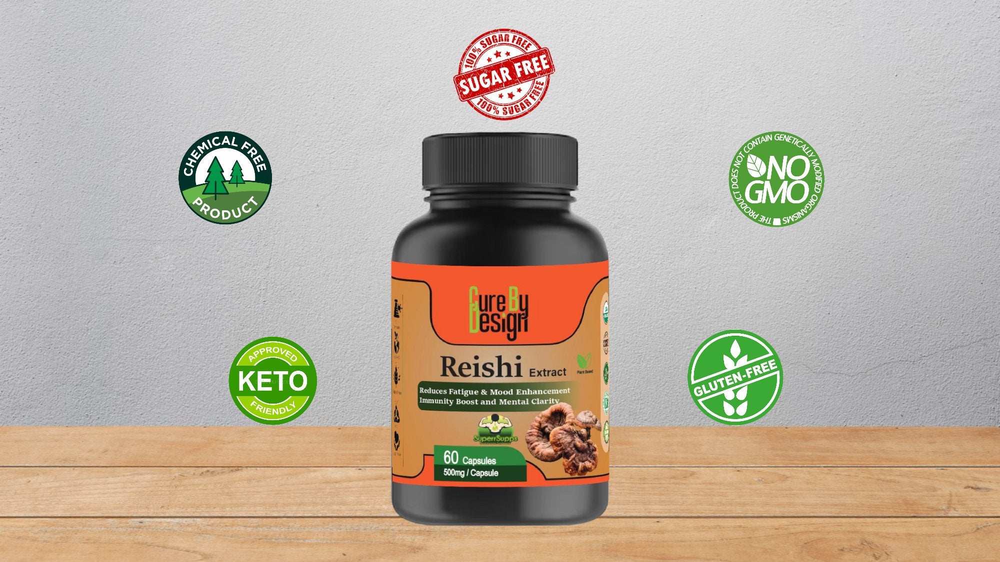 Cure By Design - Superrsupps Reishi Mushroom Capsules - CBD Store India