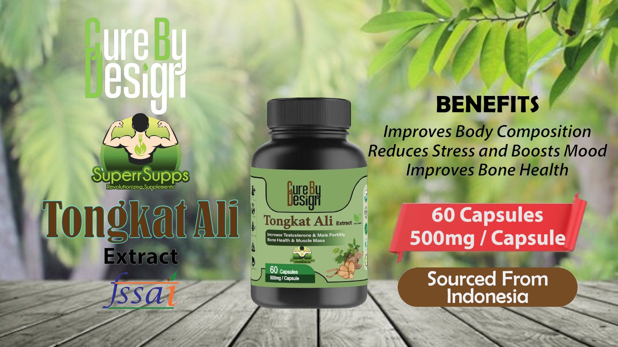 Cure By Design - Superrsupps Tongkat Ali Capsules - CBD Store India