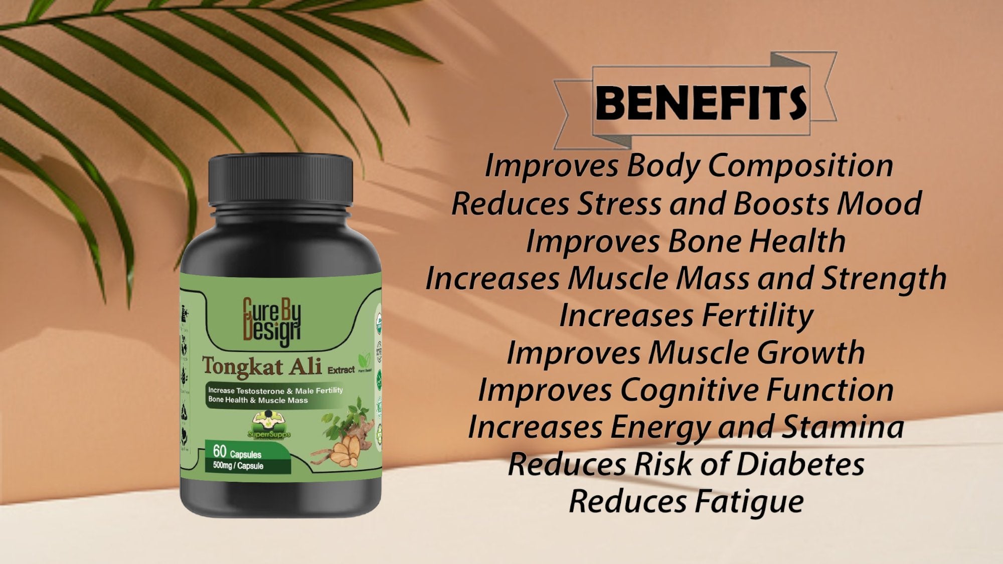 Cure By Design - Superrsupps Tongkat Ali Capsules - CBD Store India