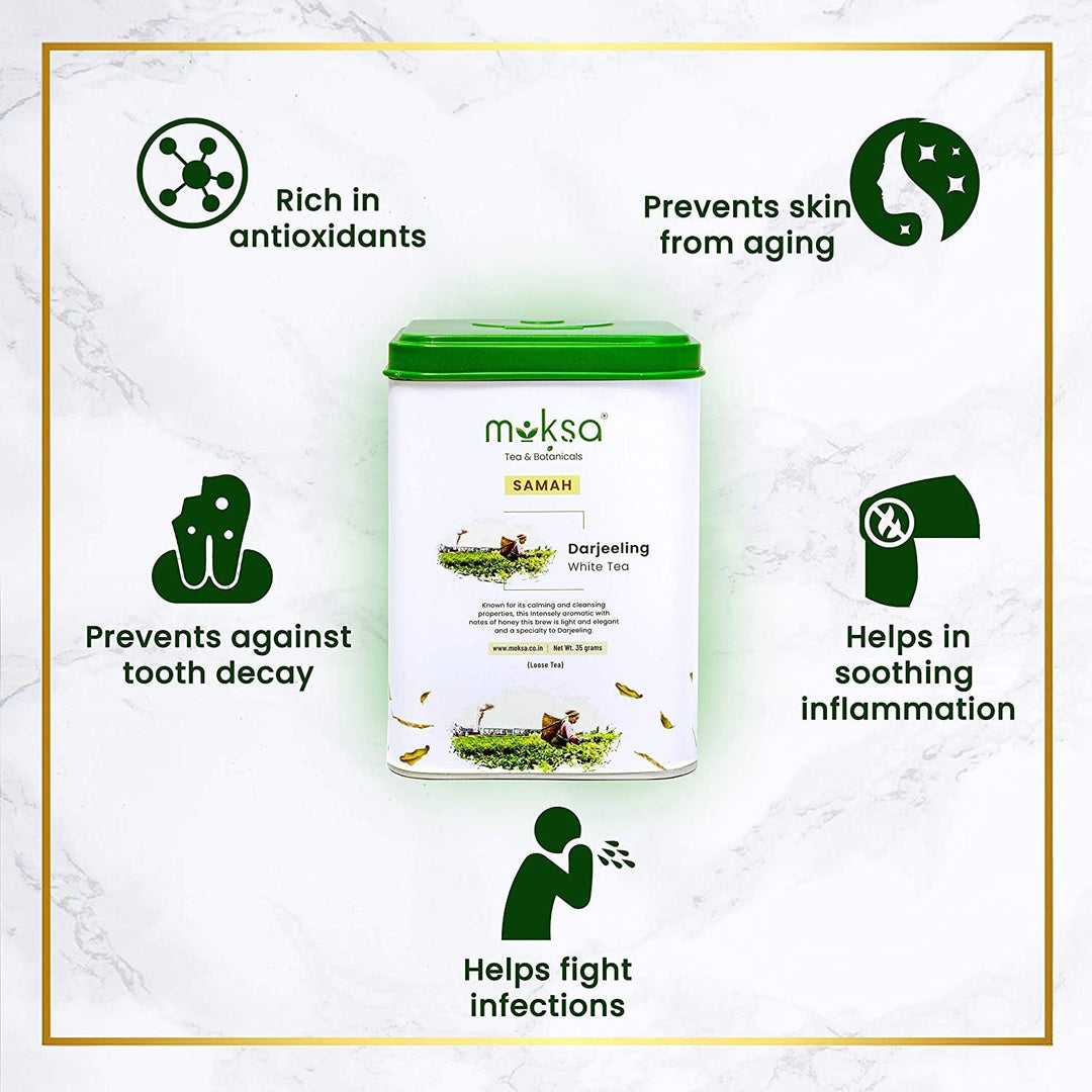 Darjeeling White Loose Leaf Tea - 35 gmHealth DrinkDarjeeling White Loose Leaf Tea | White Tea for Glow & Immunity | CSIN