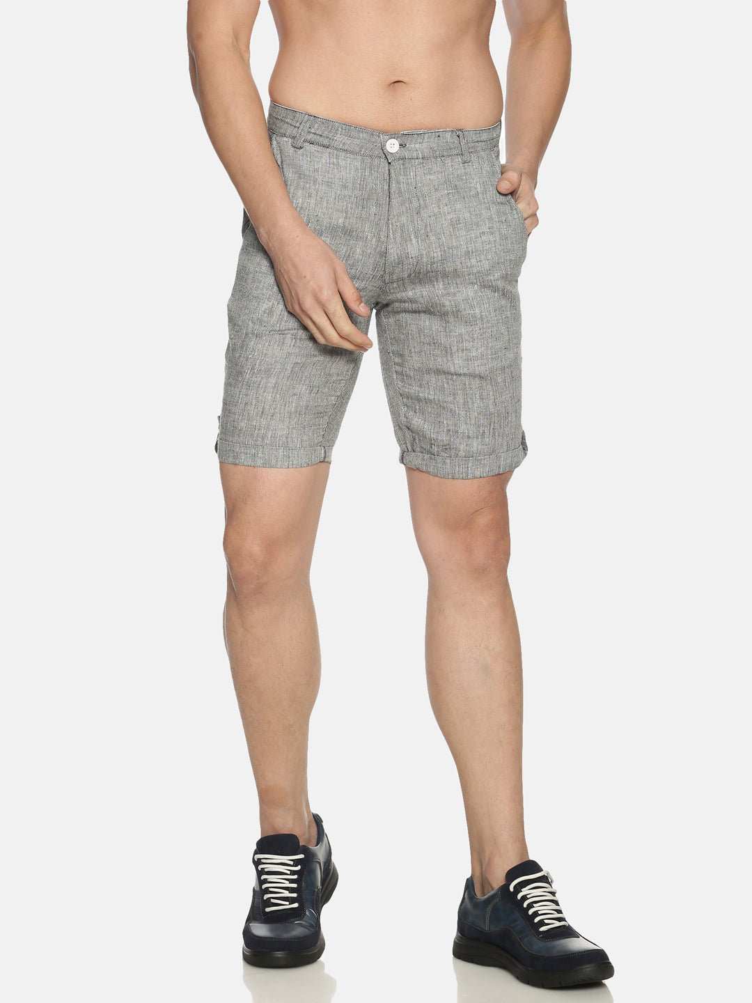 Ecentric Black Colour Slim Fit Hemp shorts - CBD Store India