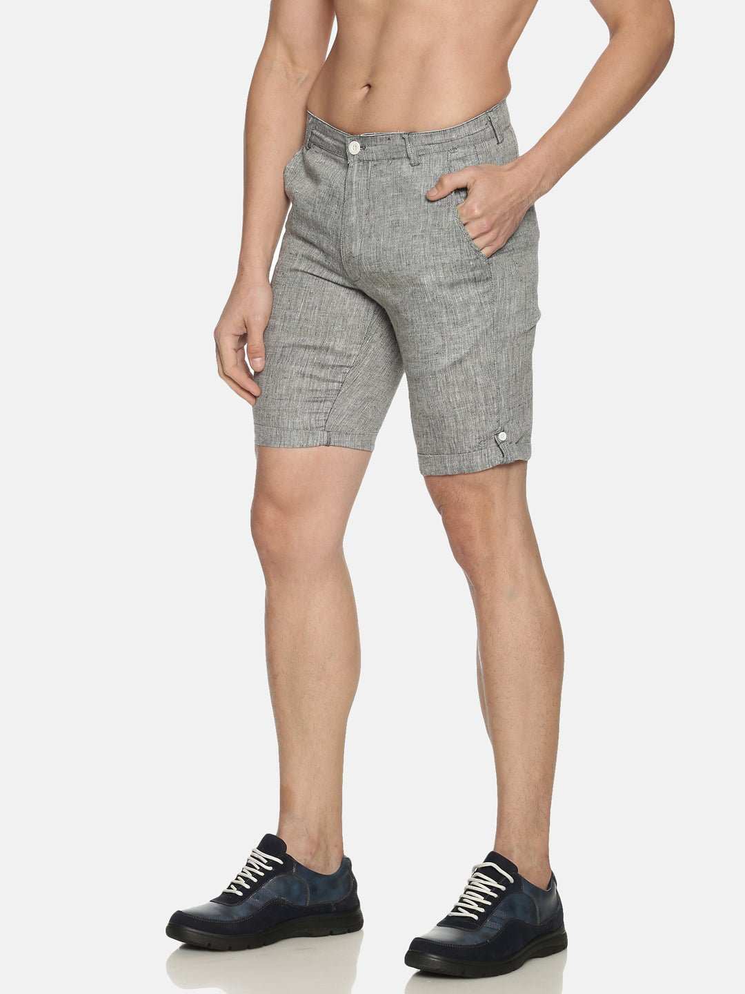 Ecentric Black Colour Slim Fit Hemp shorts - CBD Store India