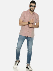 Ecentric Maroon Colour Slim Fit Hemp Casual Shirt - CBD Store India