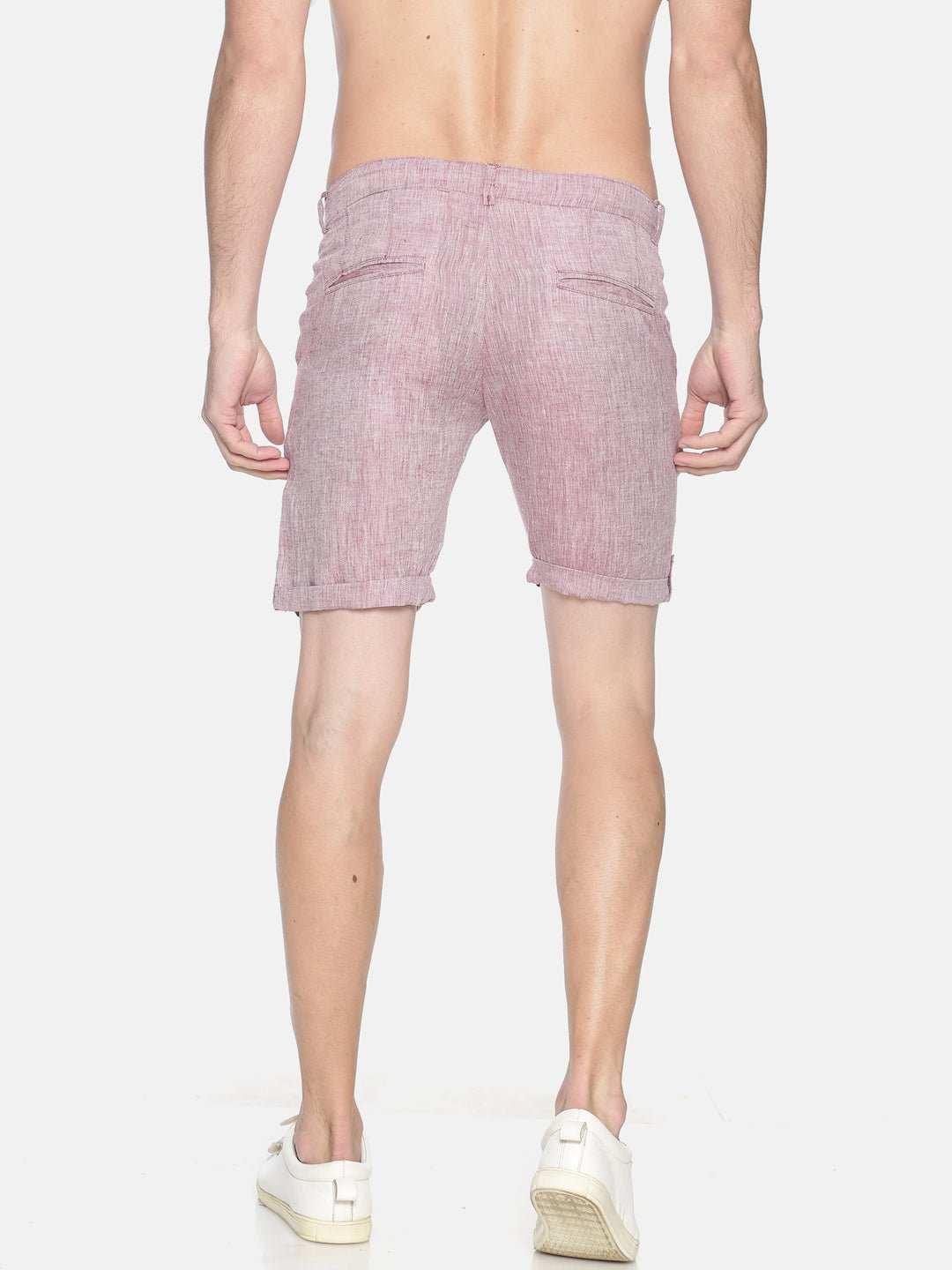 Ecentric Maroon Colour Slim Fit Hemp ShortsEcentric Maroon Colour Slim Fit Hemp Shorts