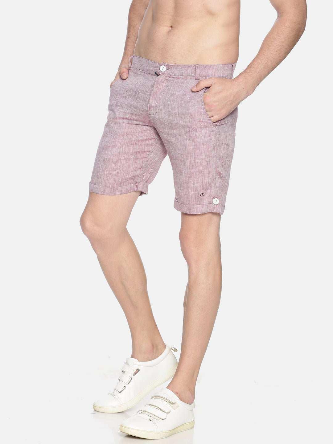 Ecentric Maroon Colour Slim Fit Hemp ShortsEcentric Maroon Colour Slim Fit Hemp Shorts