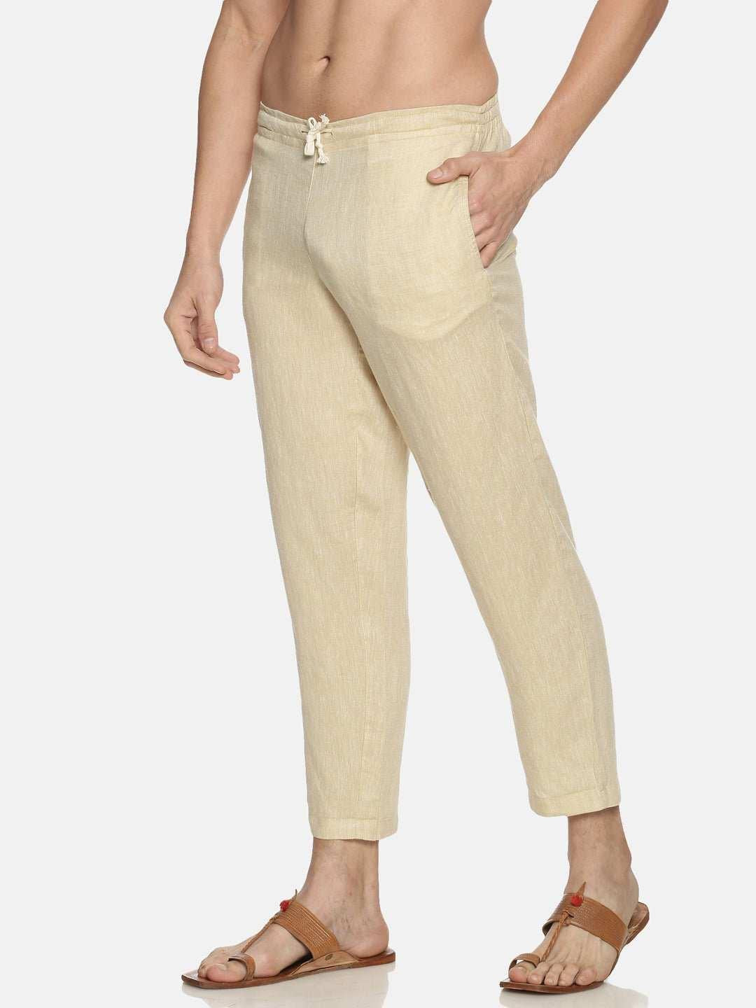 Ecentric Men's Light Brown Colour Solid Lounge Pant.