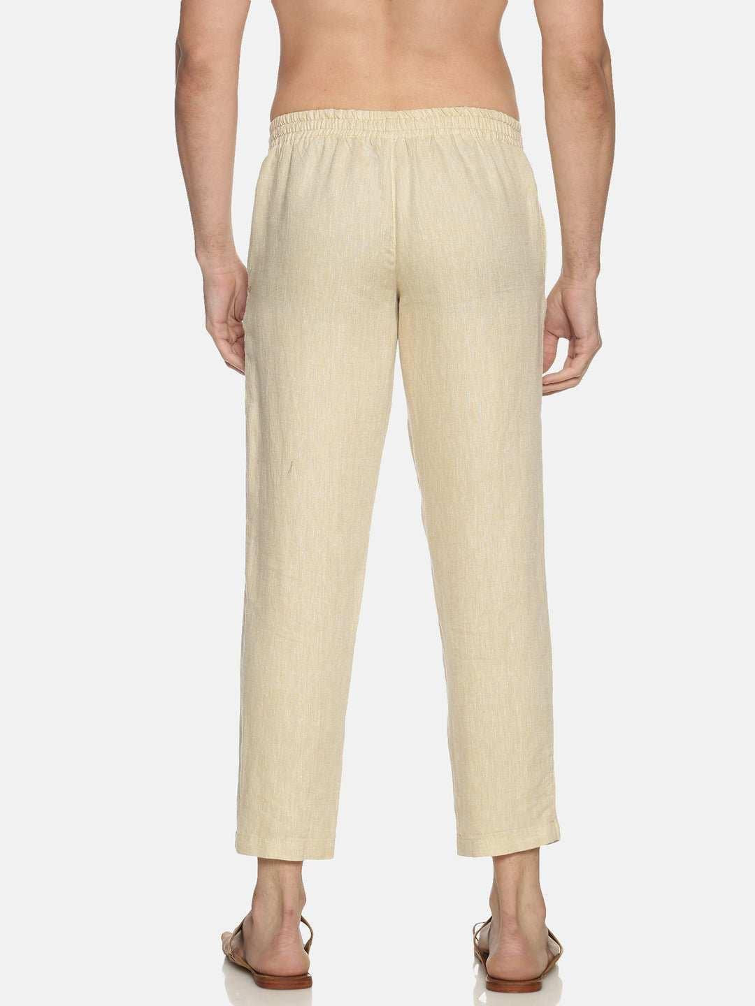 Ecentric Men's Light Brown Colour Solid Lounge Pant.