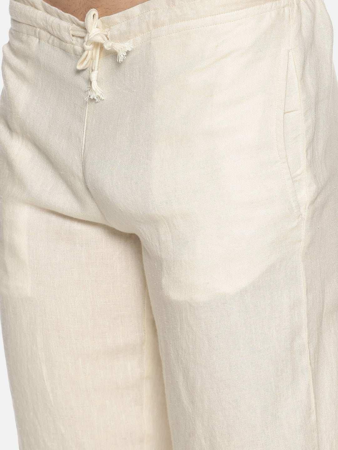 Ecentric Men's Off White Colour Solid Lounge Pant.