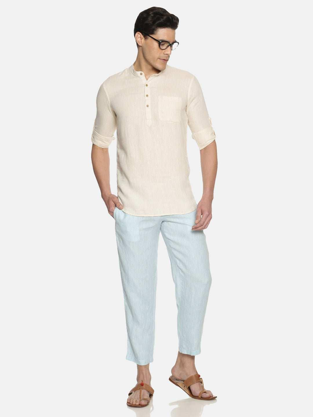 Ecentric Men's Sky Blue Colour Solid Lounge Pant.