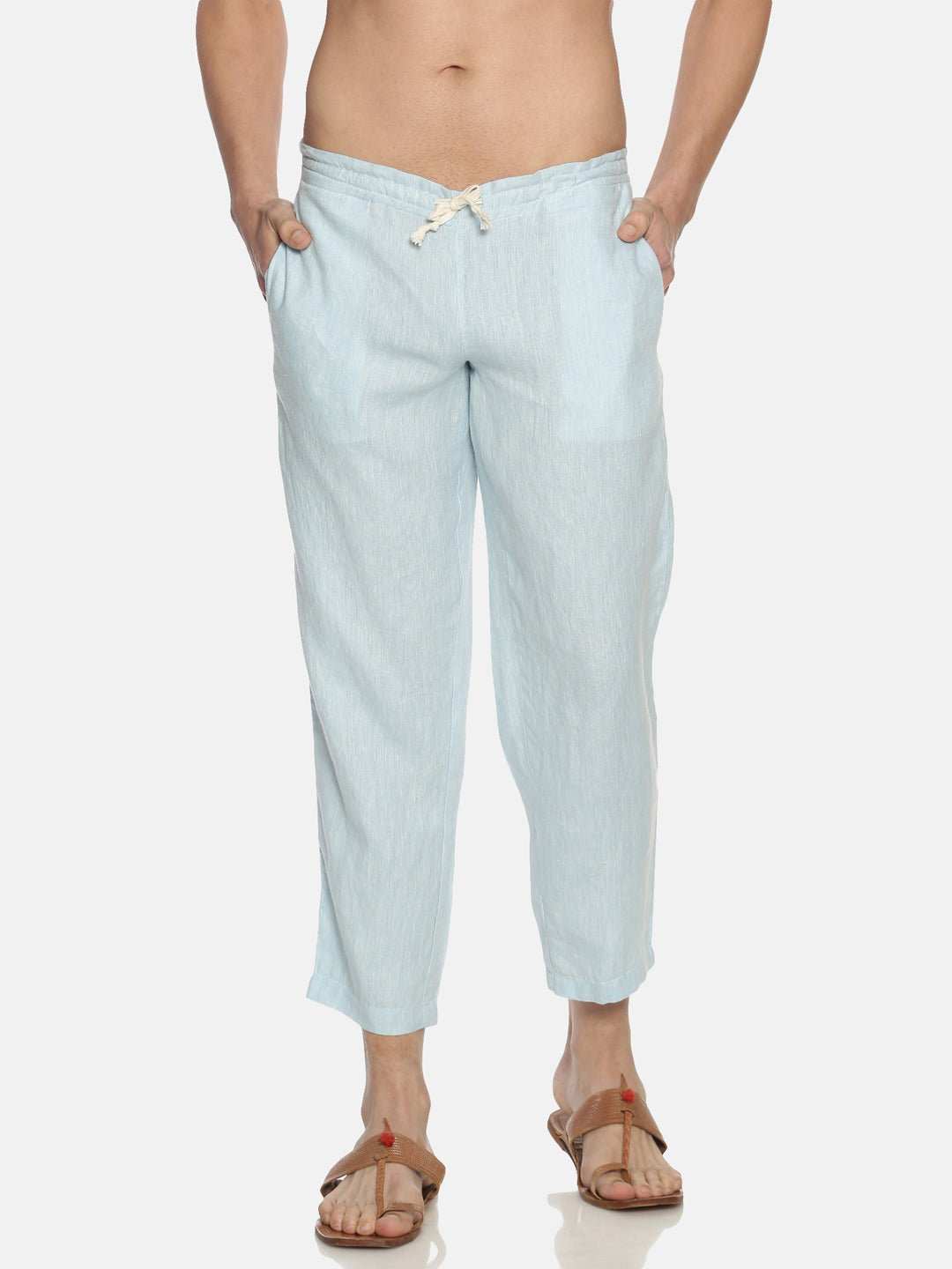 Ecentric Men's Sky Blue Colour Solid Lounge Pant - CBD Store India