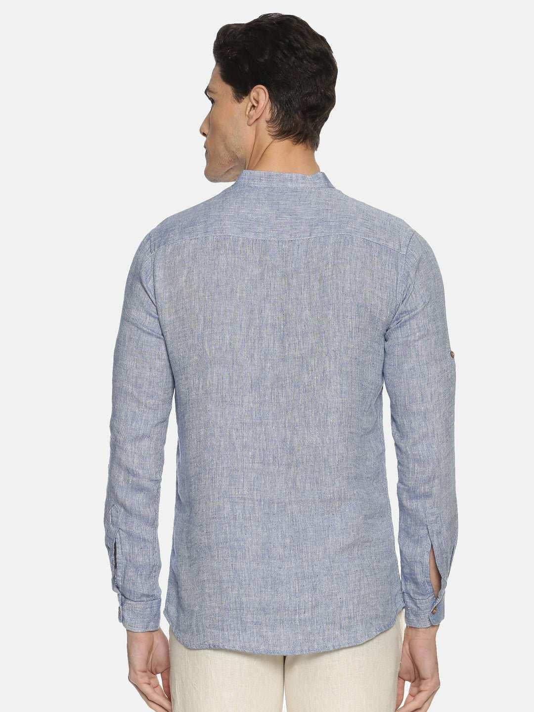 Ecentric Navy Blue Colour Hemp Short Kurta.