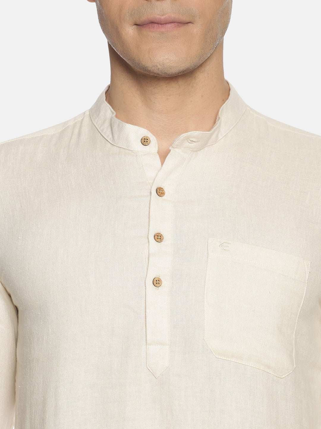 Ecentric Off White Colour Hemp Short Kurta - CBD Store India