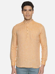 Ecentric Orange Colour Hemp Short Kurta - CBD Store India
