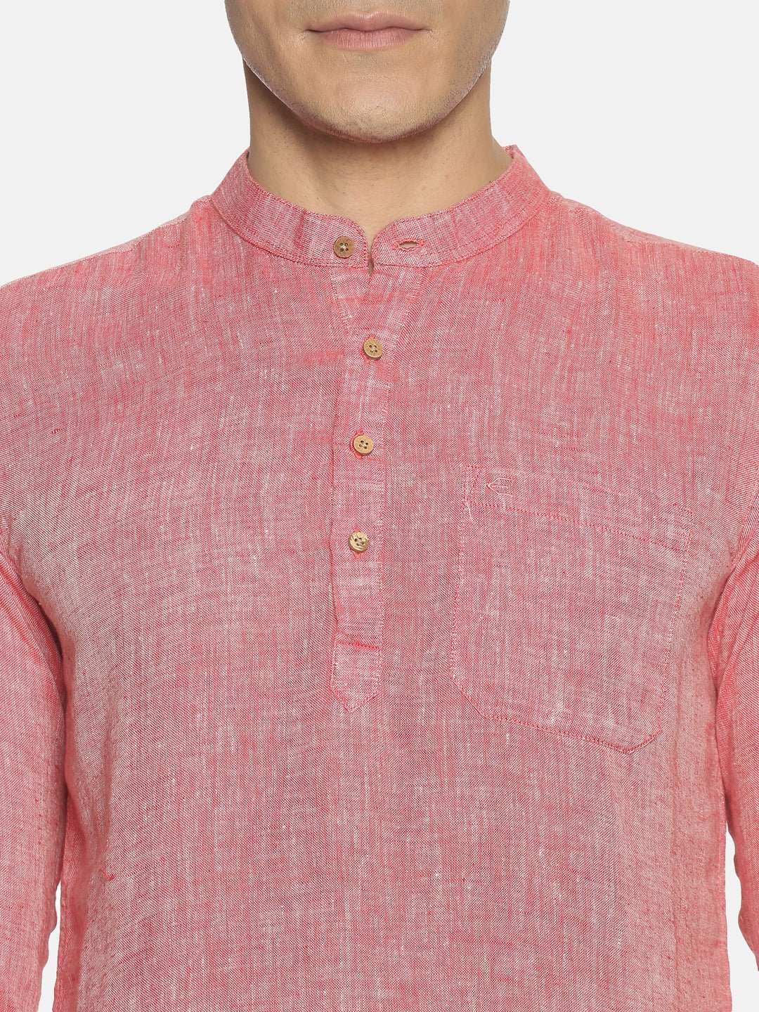 Ecentric Red Colour Hemp Short Kurta - CBD Store India