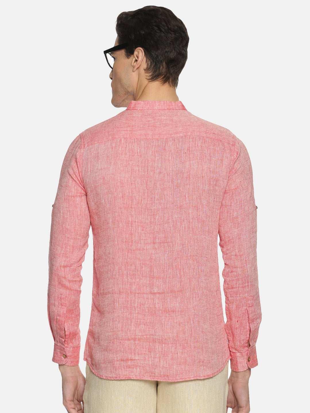 Ecentric Red Colour Hemp Short Kurta.