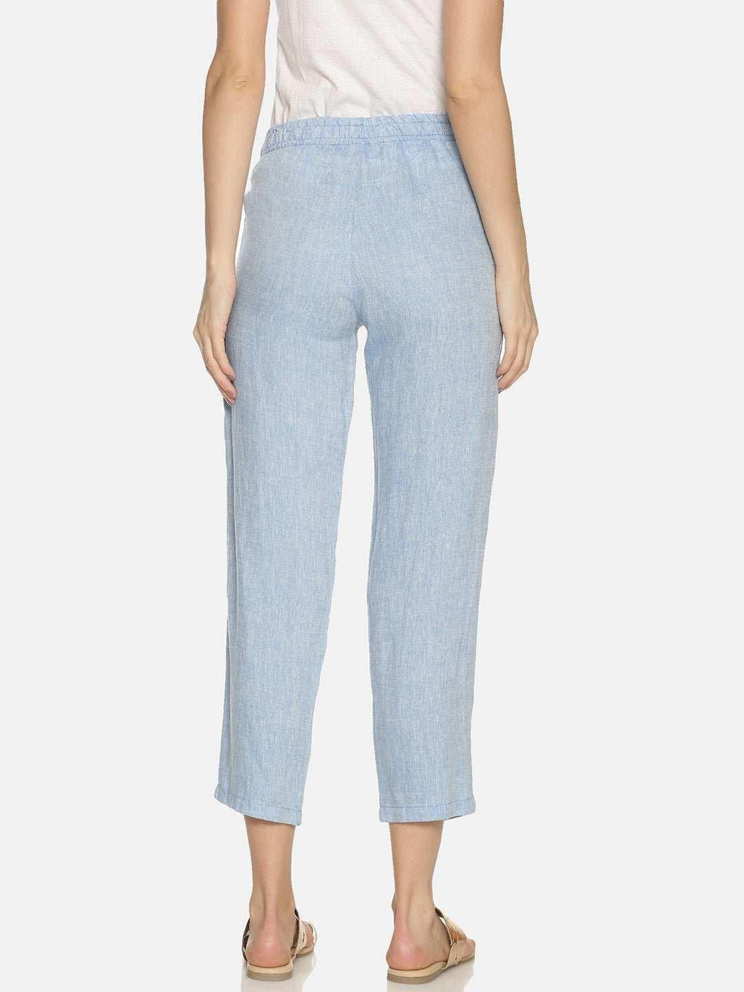 Ecentric Women's Navy Blue Colour Solid Lounge Wear Bottom.