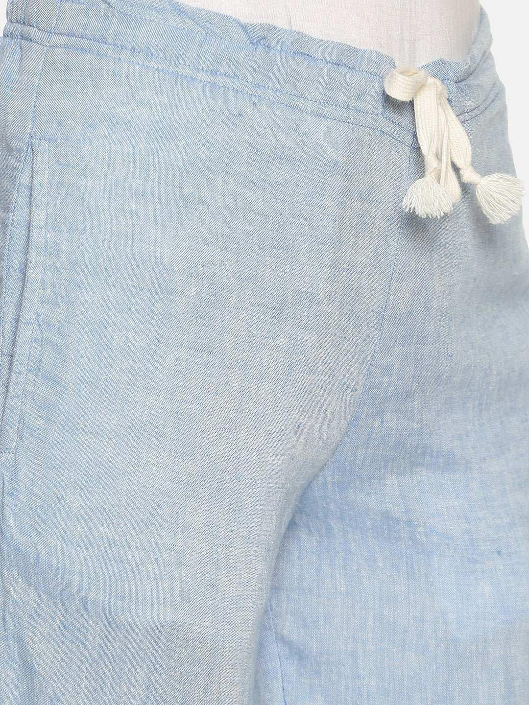 Ecentric Women's Navy Blue Colour Solid Lounge Wear Bottom.