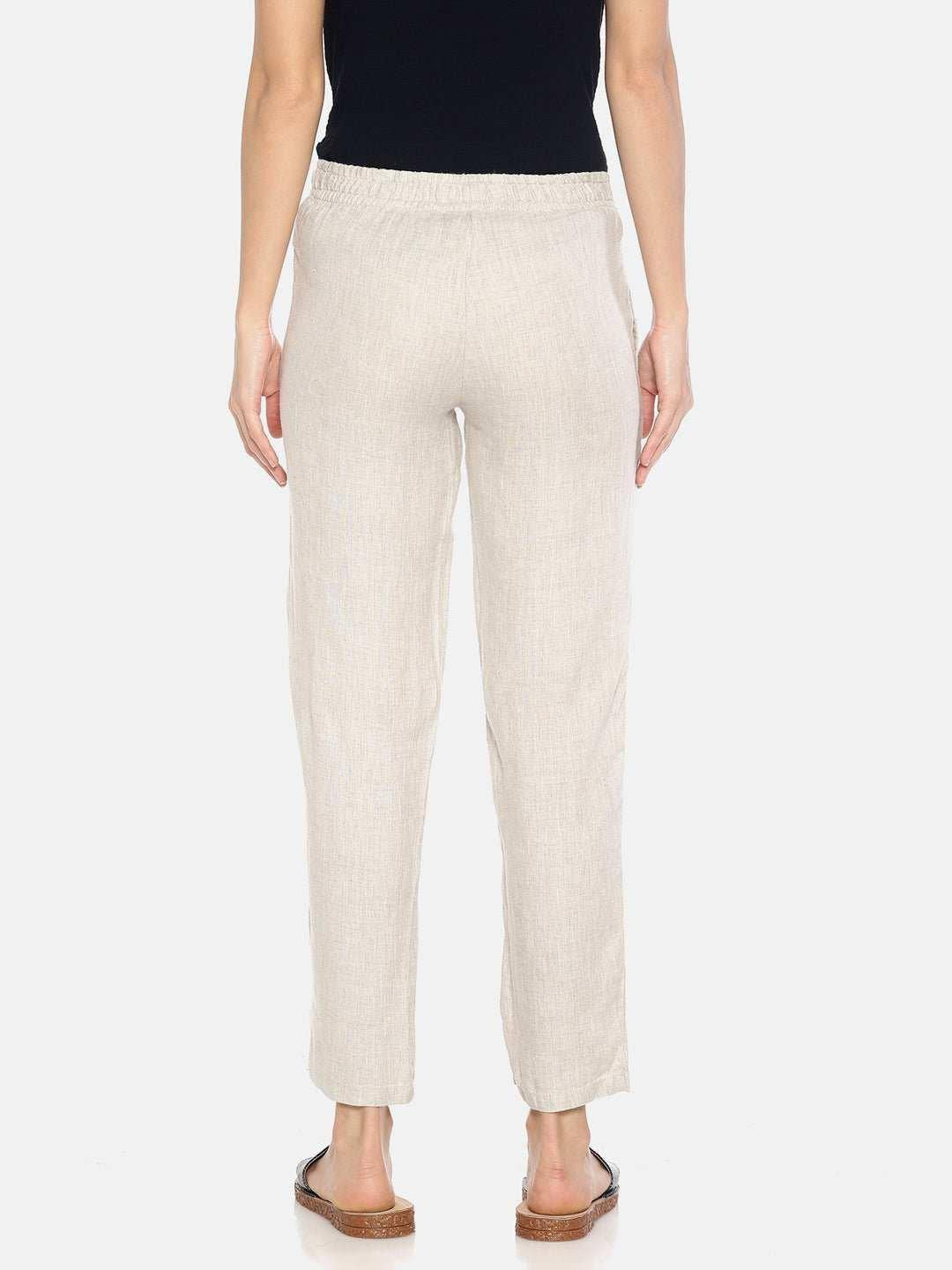 Ecentric Women's White and Beige Colour High Low Lounge Wear Set.