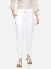 Ecentric Women's White Colour Solid Lounge Wear Bottom - CBD Store India