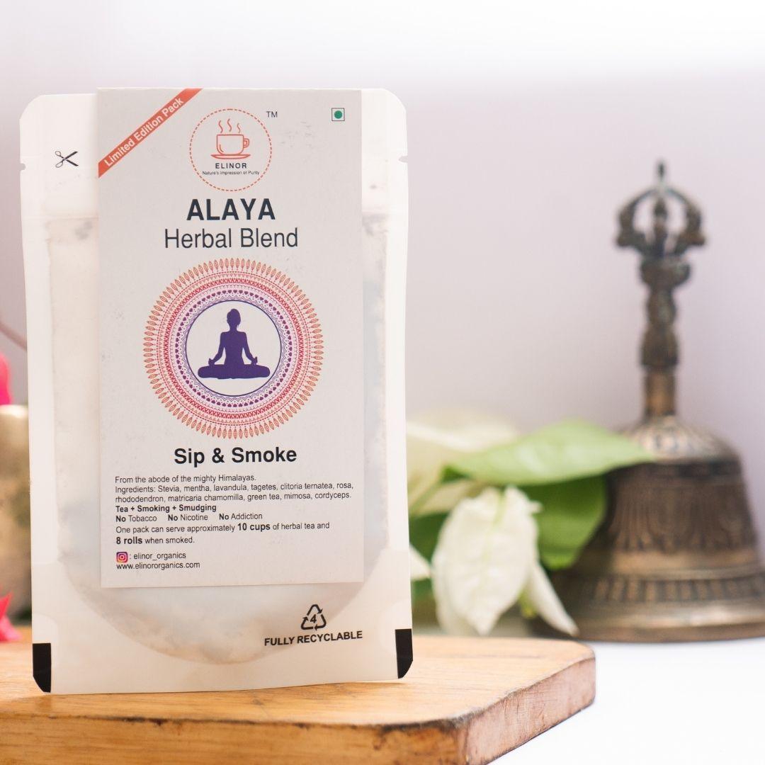 Elinor Organics | Alaya | Herbal Smoking BlendHerbal BlendAlaya Herbal Smoking Blend - Organics | Natural Ingredients