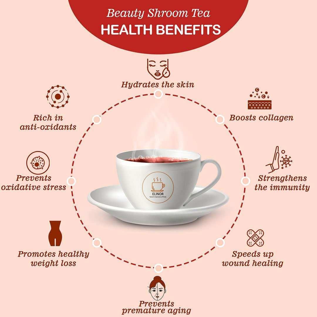 Elinor Organics | Beauty Shroom Fungi Tea (Cordyceps Red Tea).