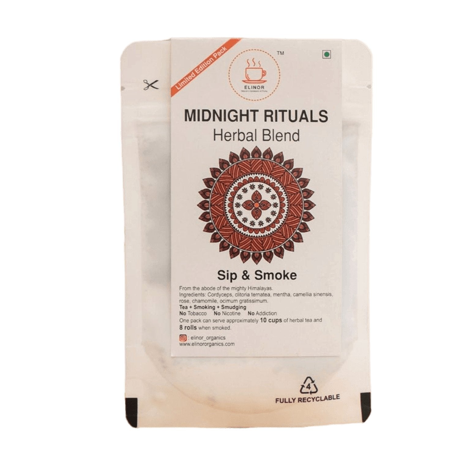 Elinor Organics - Midnight Rituals | Herbal Smoking Blend - CBD Store India