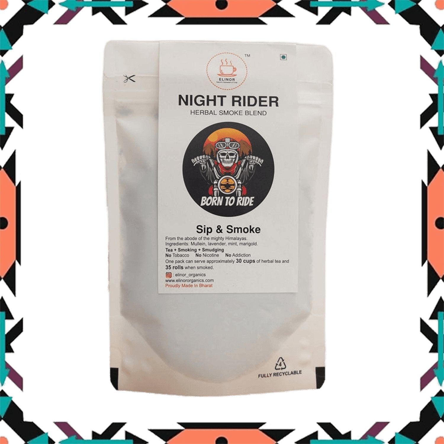 Elinor Organics | Night Rider | Herbal Smoking Blend - CBD Store India