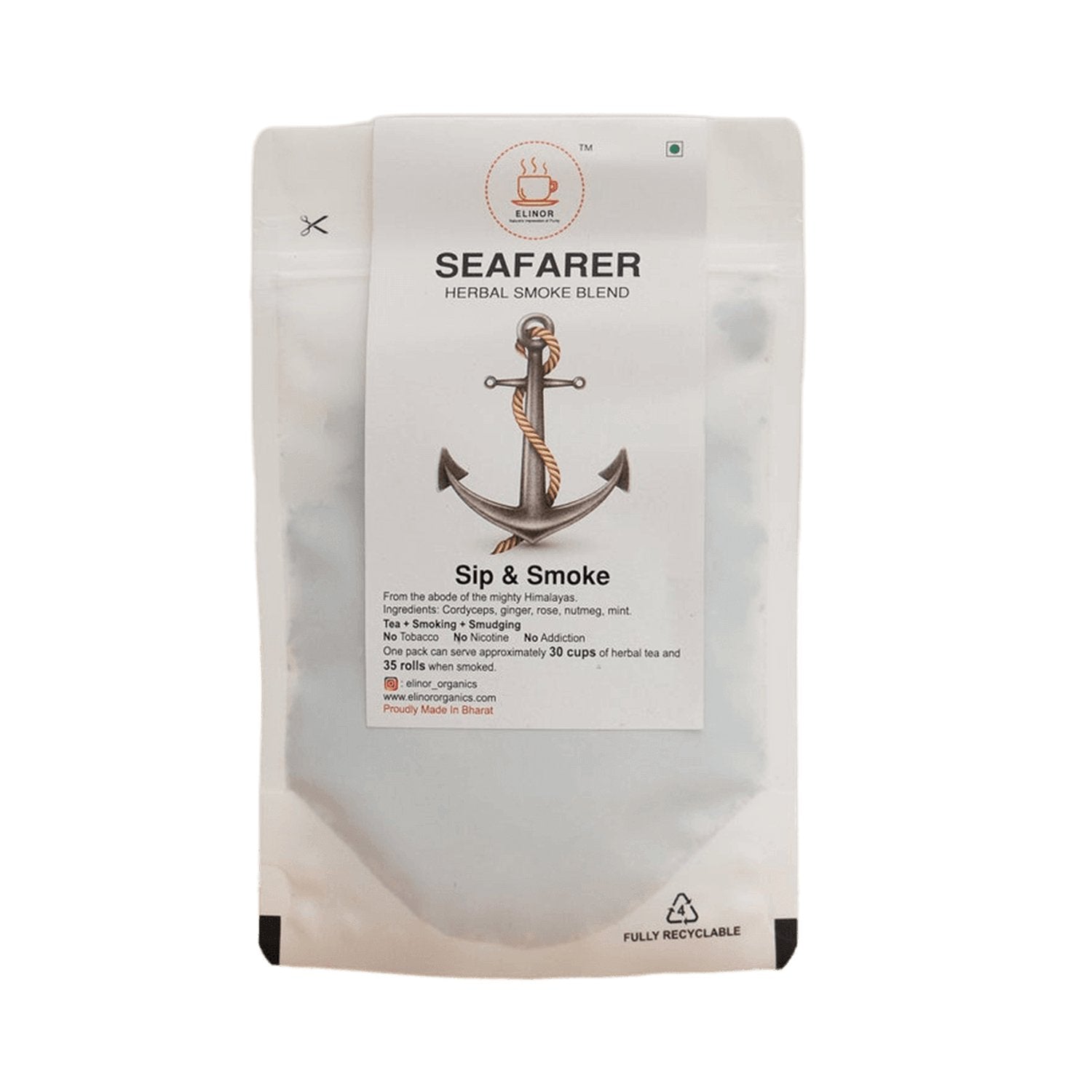 Elinor Organics | Seafarer | Herbal Smoking Blend - CBD Store India