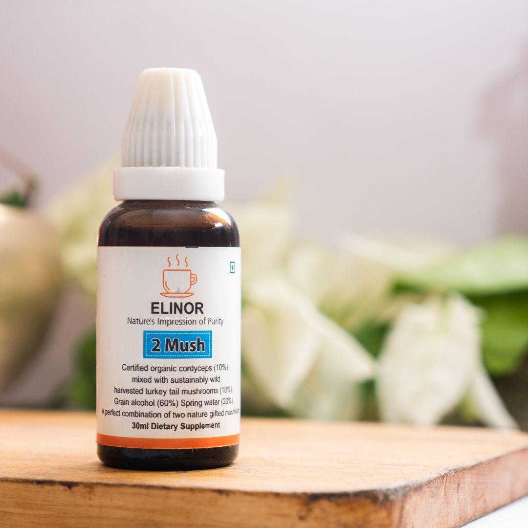 Elinor Organics | Two Mush Tincture( Cordyceps & Turkey Tail Tincture).