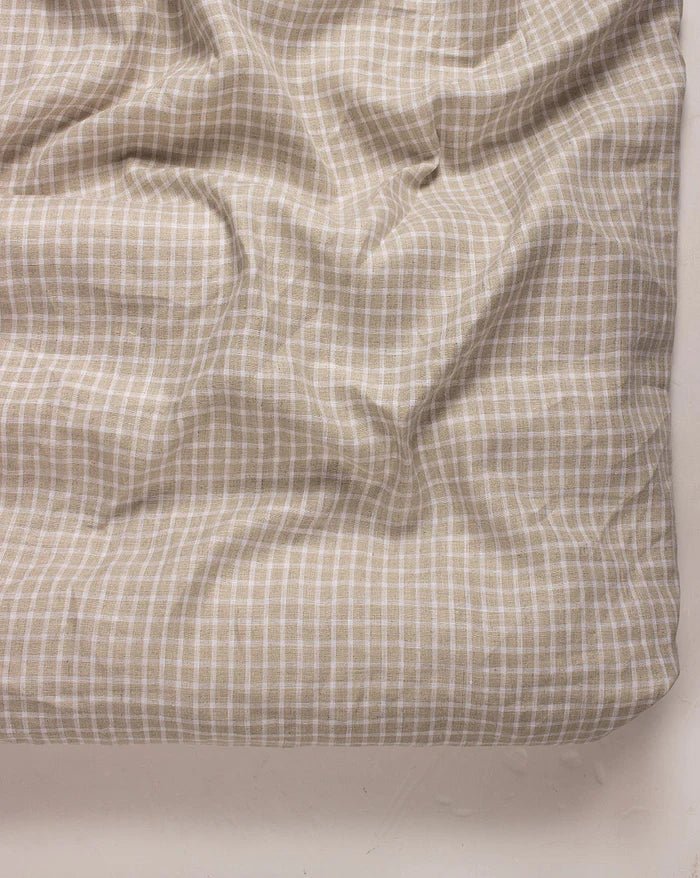 Fabriclore - Stripes Woven Hemp Fabric (Brown Checks) - CBD Store India