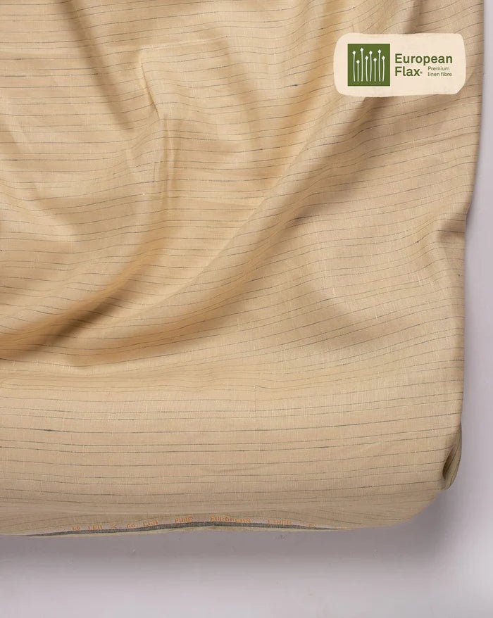 Fabriclore - Yarn Dyed Linen European Flax Certified Fabric (Yellow) - CBD Store India