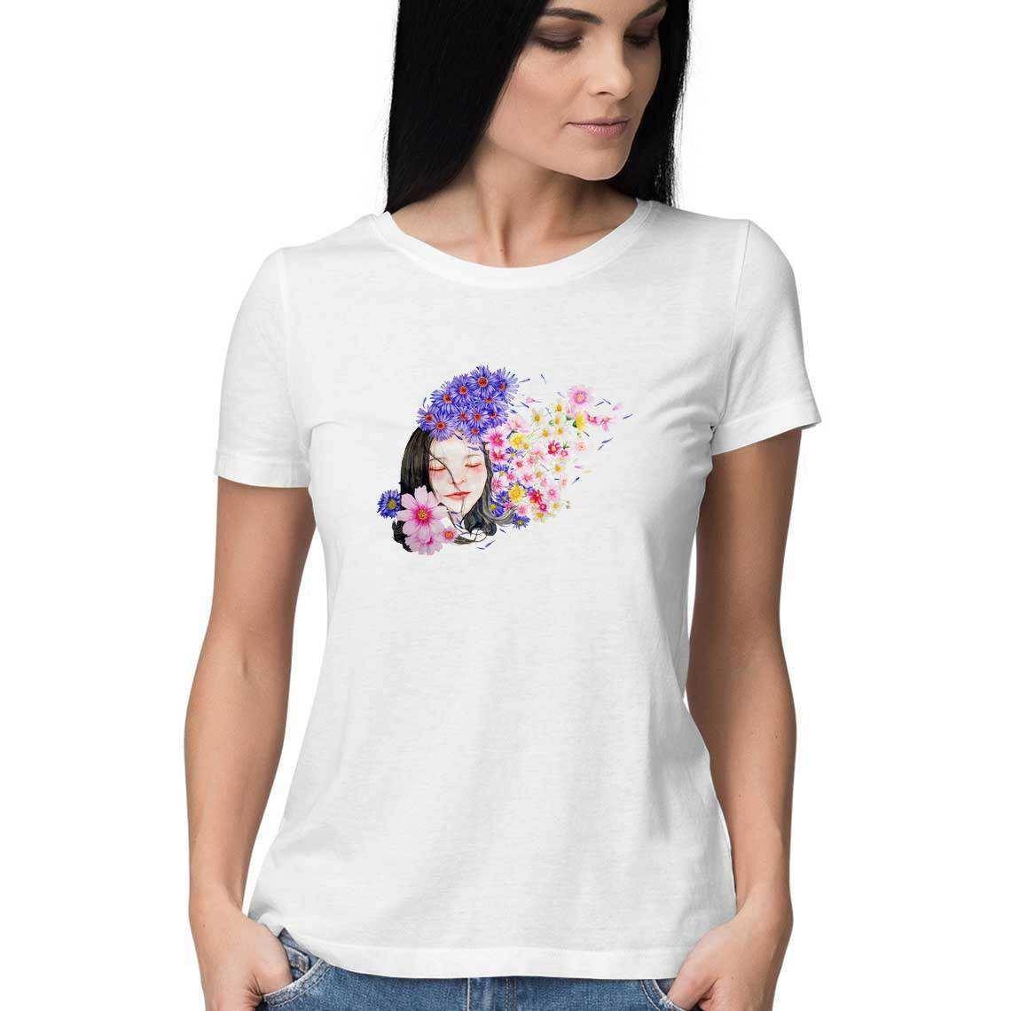 Flowery Visions Women's Graphic T-Shirt.