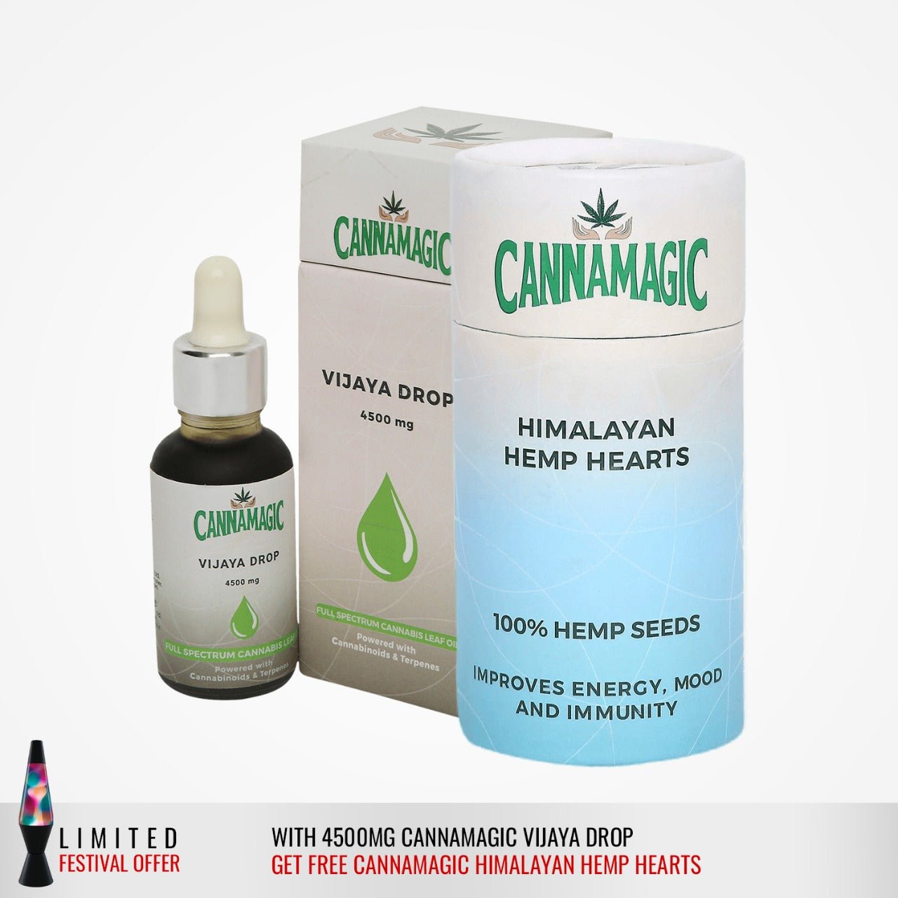 Free Cannamagic Himalayan Hemp Hearts with Cannamagic - Vijaya Drop (4500 mg) - CBD Store India
