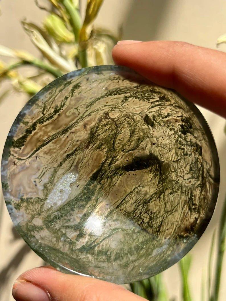 Gaea Crystal - Moss Agate Bowl.
