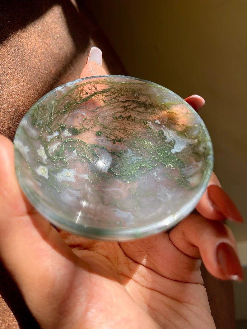 Gaea Crystal - Moss Agate BowlGemstones and Crystal JewelryGaea Crystal - Moss Agate Bowl | Healing Gemstone Bowl