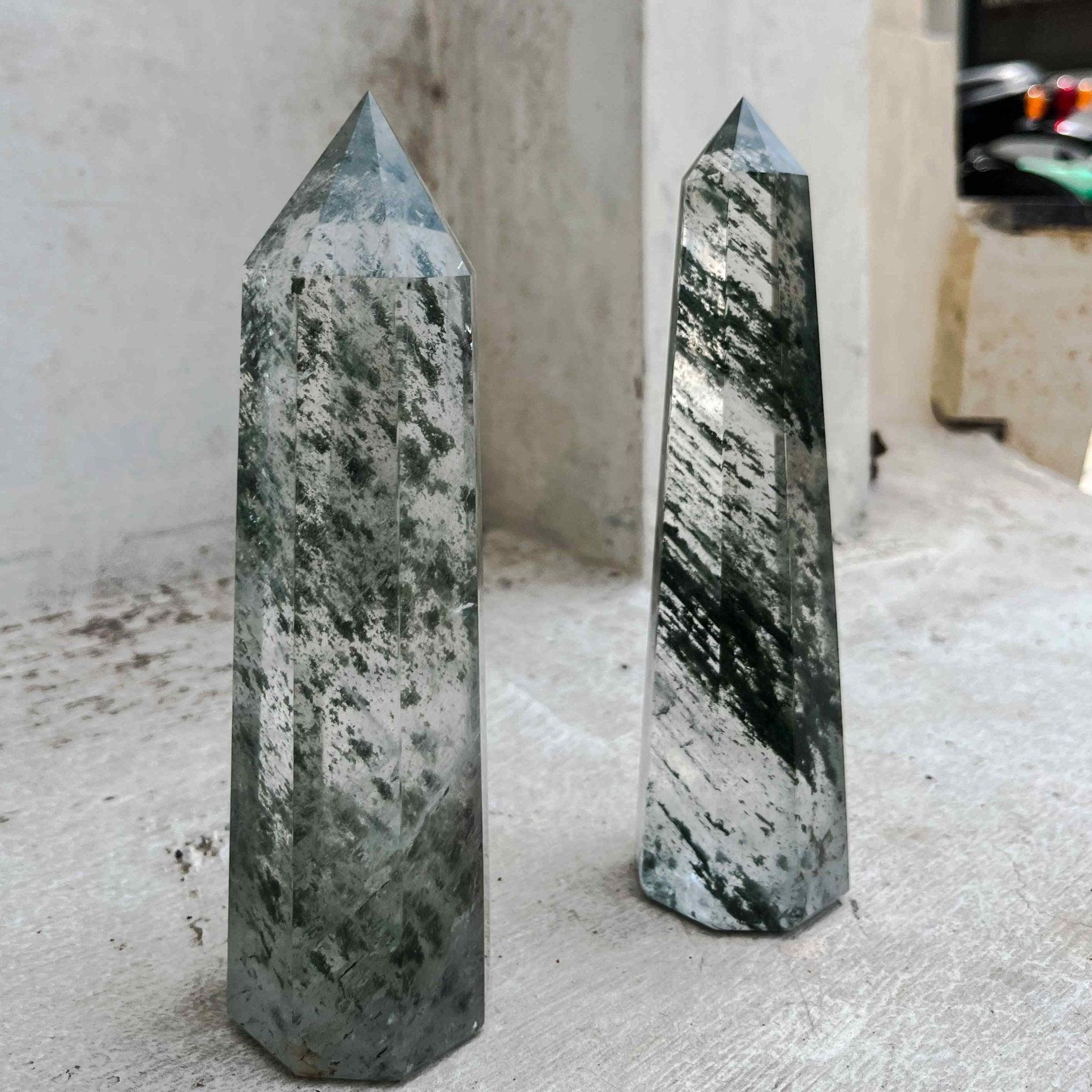 Gaea Crystal - Moss Agate Tower.