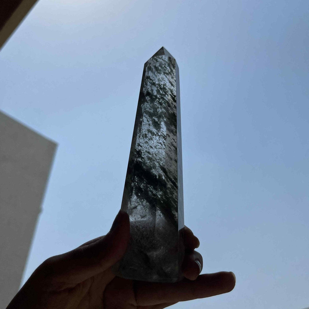 Gaea Crystal - Moss Agate TowerGemstones and Crystal JewelryGaea Crystal - Moss Agate Tower | Healing Crystal | CBD Store India