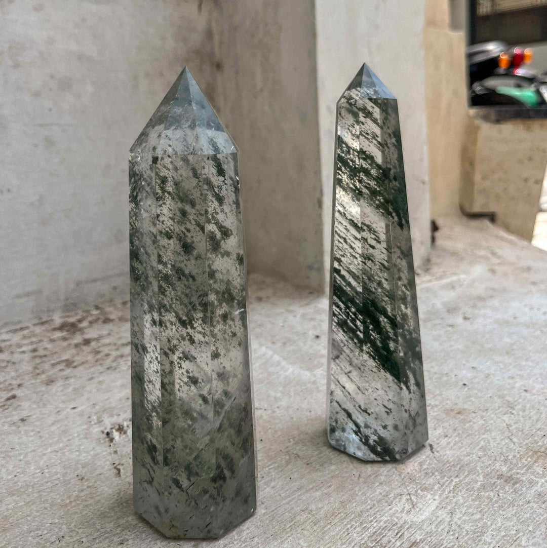 Gaea Crystal - Moss Agate TowerGemstones and Crystal JewelryGaea Crystal - Moss Agate Tower | Healing Crystal | CBD Store India