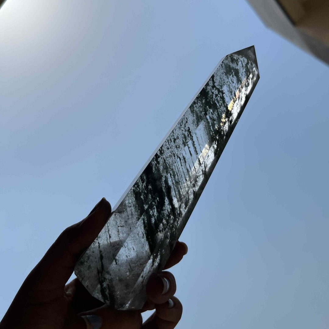 Gaea Crystal - Moss Agate TowerGemstones and Crystal JewelryGaea Crystal - Moss Agate Tower | Healing Crystal | CBD Store India