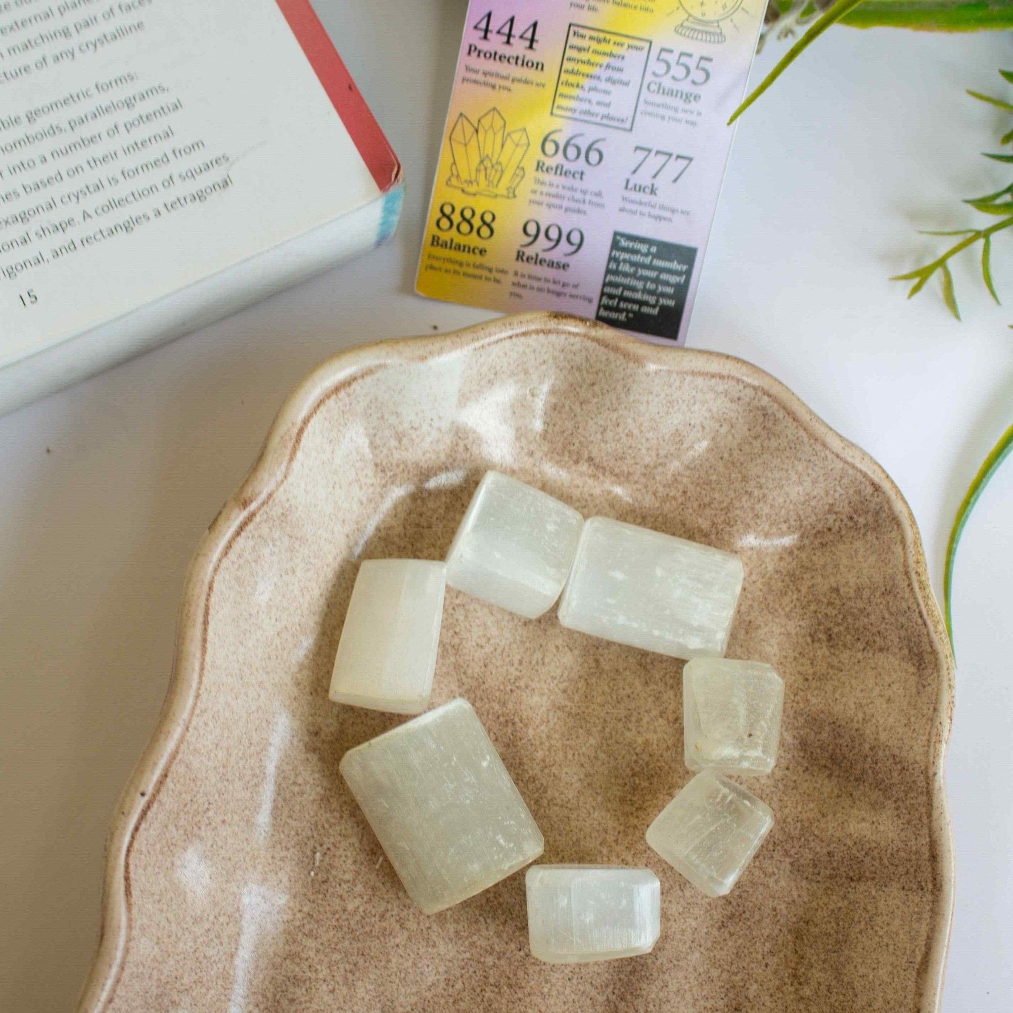 Gaea Crystal - Selenite Tumbles Crystal Healing Stone.