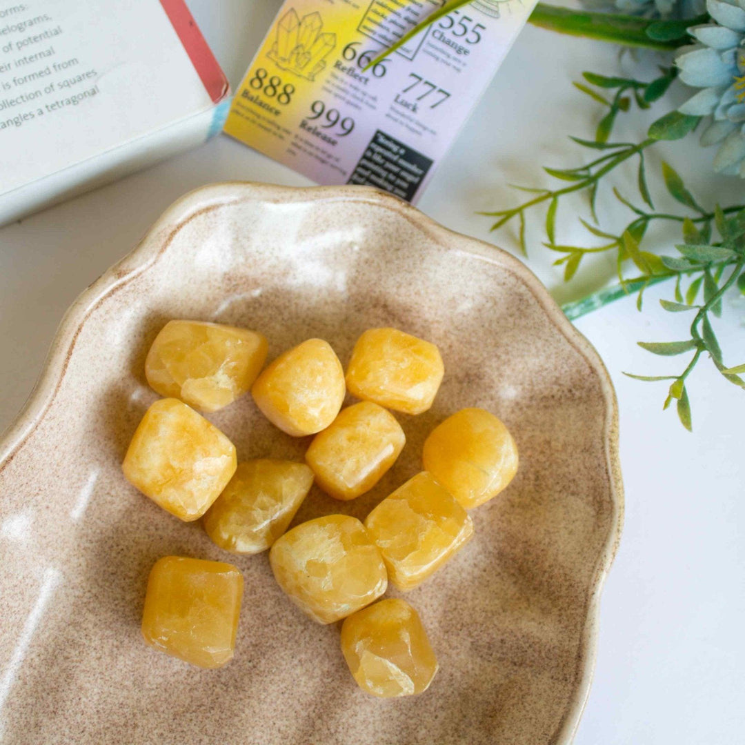 Gaea Crystal - Yellow Calcite Tumbles Crystal Healing StoneGemstones and Crystal JewelryGaea Crystal - Yellow Calcite | Healing Gemstone | CBD Store India